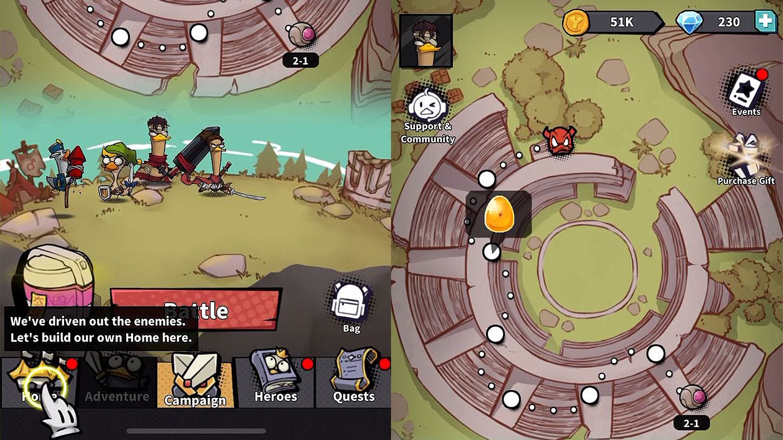 Merge Duck 2: Idle RPG for Android iOS MiniReview